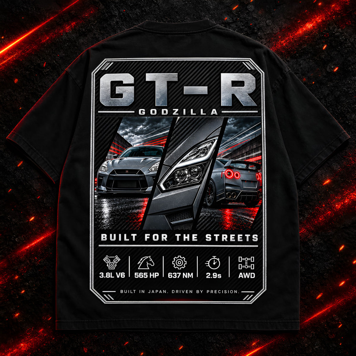 GTR Godzilla Oversized Tee — FLUXXYAERO™